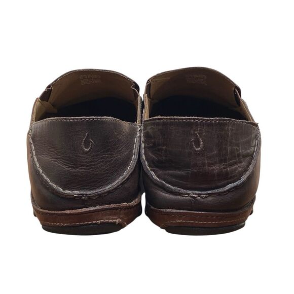 OLUKAI Moloa Men\'s Size 13 Brown Leather Slip‎ On Loafers Shoes main image 6